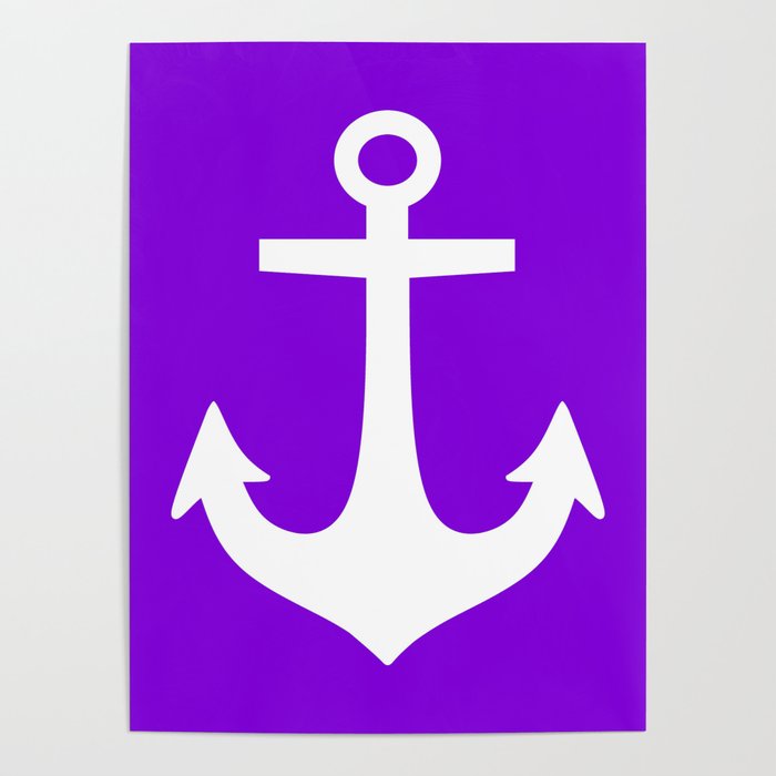 Anchor (White & Violet) Poster