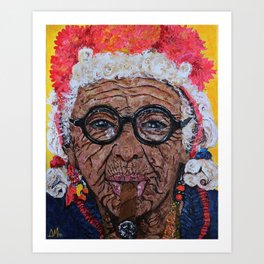 Old Cuban Lady with Cigar Art Print