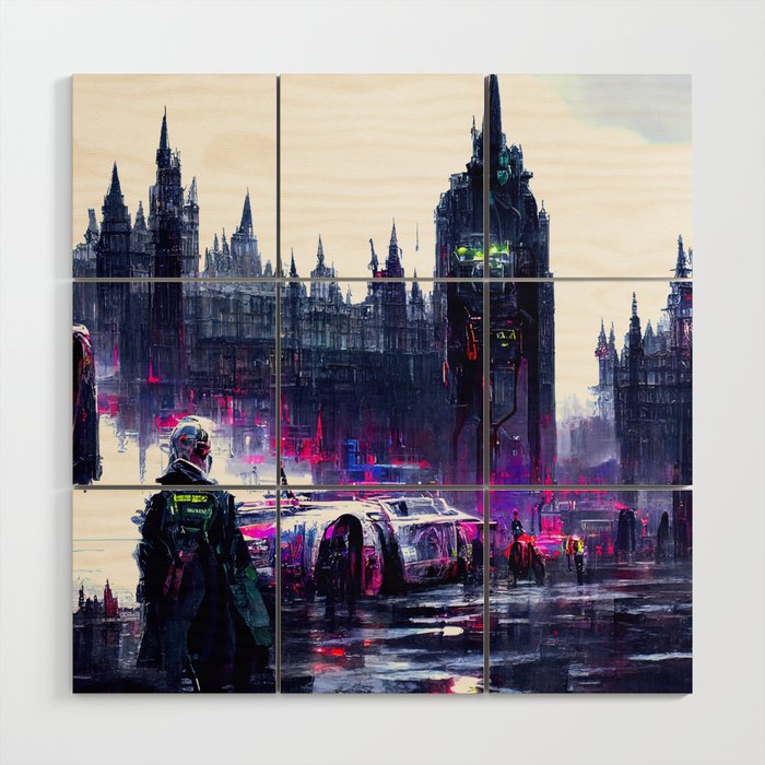 Westminster Cyberpunk Wood Wall Art