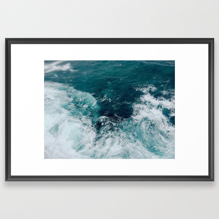 Ocean Waves (Teal) Framed Art Print