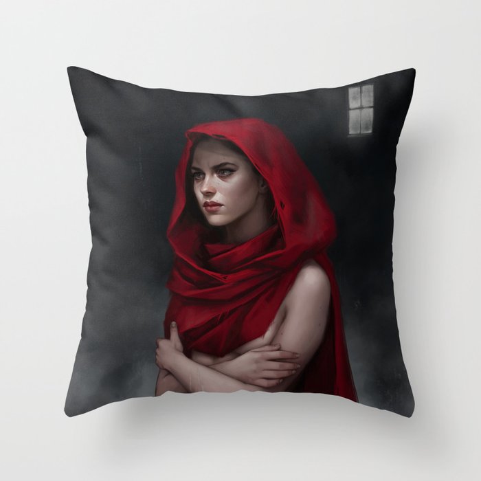 Doves and ravens Throw Pillow