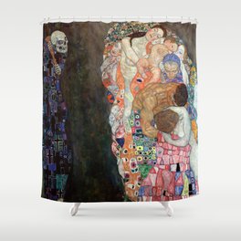 Gustav Klimt - Death and Life (new color rendition) Shower Curtain