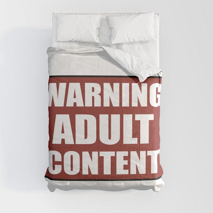 Warning adult content red sign Comforter