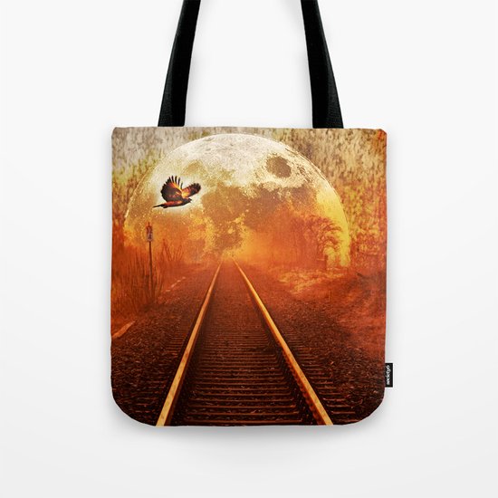 Railway to the moon Tote Bag