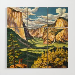 Yosemite, United Air Lines - Vintage Travel Poster Wood Wall Art