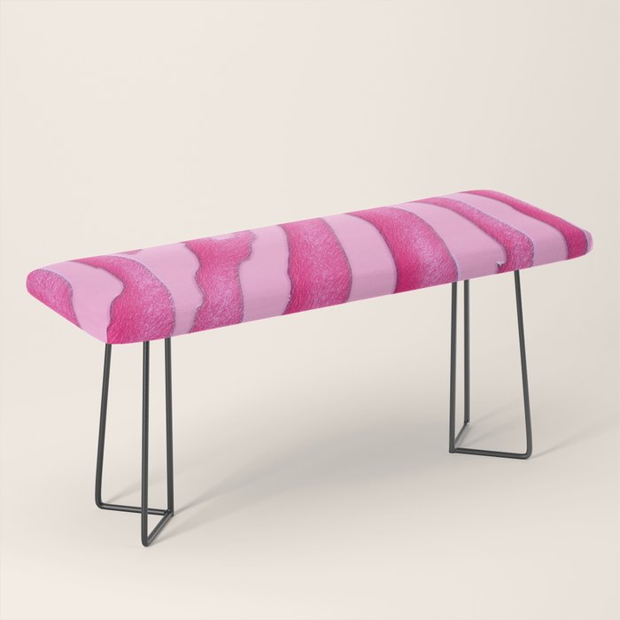 Bright Pink Zebra Print Bench by Aloke Design Society6
