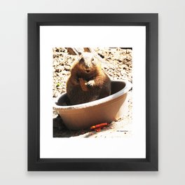 A Bowl Of Groundhog And Veggies Framed Art Print