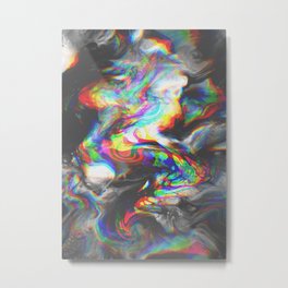 707 Metal Print | Iridescent, Ink, Black And White, Curated, Blackandwhite, Texture, Glitch, Distort, Other, Digital 