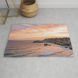Sunset at Paradise Beach | Orange Sky | Travel Photography Rug