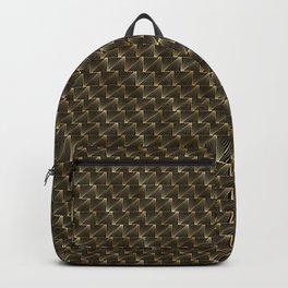 Diagonal Triangles in Black and Gold Vintage Faux Foil Art Deco Vintage Foil Pattern Backpack