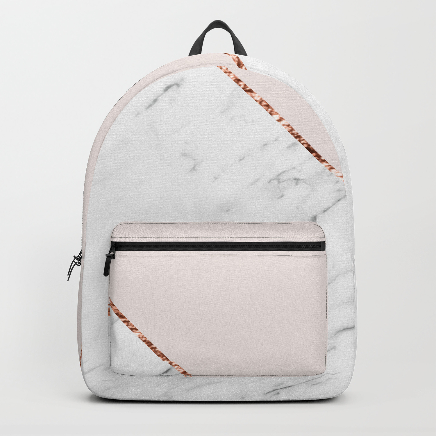 Peony Blush Geometric Marble Backpack By Marbleco Society6