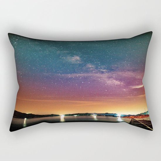 Milky Way over Water Rectangular Pillow