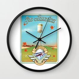 See america vintage travel poster. Wall Clock
