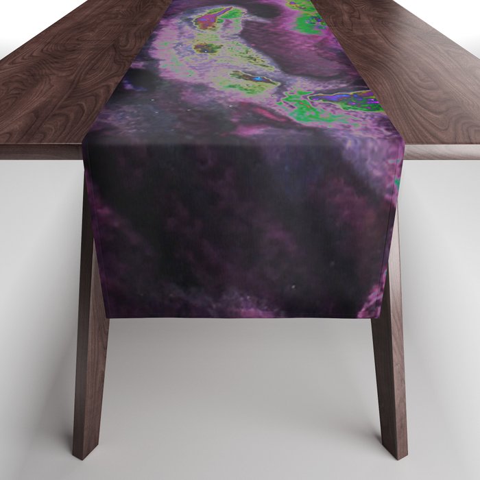 Oil Spill Heat Map Abstract Trippy Textured Painting Table Runner