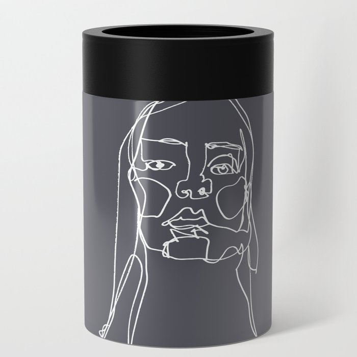 LINE ART FEMALE PORTRAITS I-III-V Can Cooler