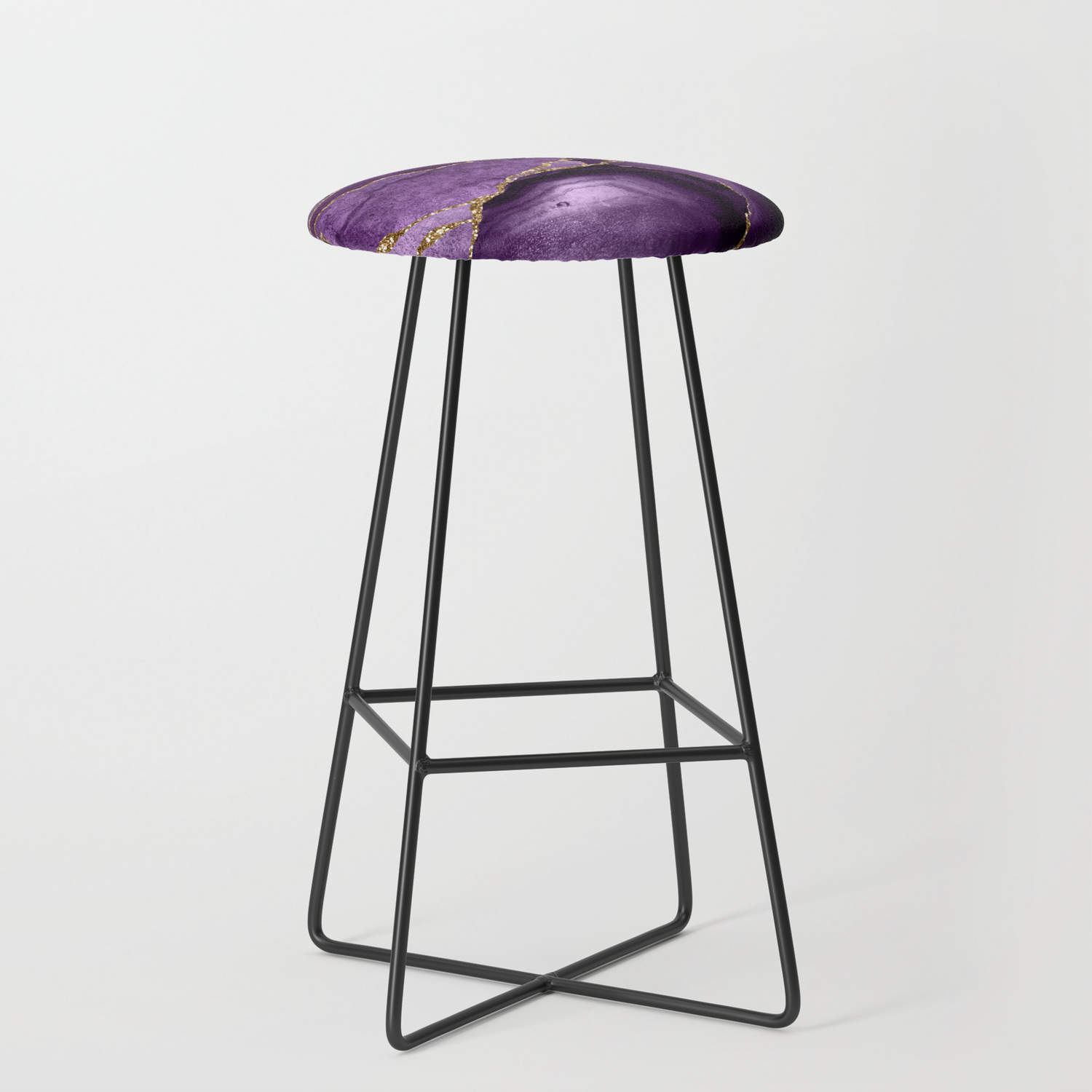 Glamour Purple Bohemian Watercolor Marble With Glitter Veins ...