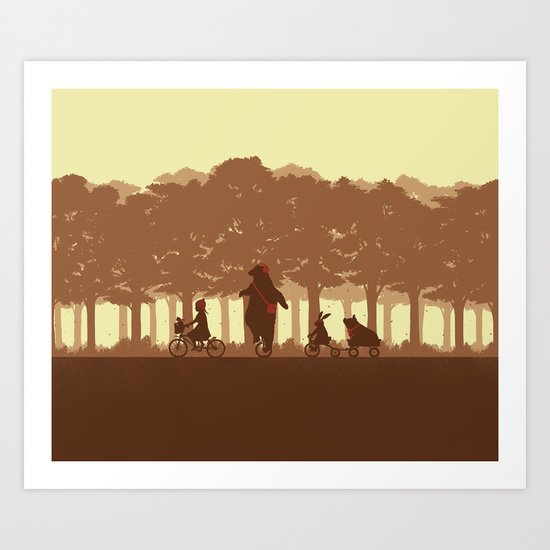 Biking with Friends Art Print