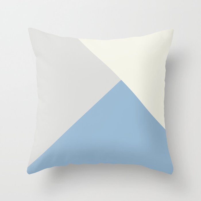Pastel Blue Off White Pale Grey Solid Color Shapes 2021 Color of the Year Earth's Harmony & Accents Throw Pillow