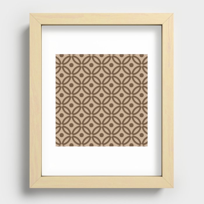 Classic Intertwined Ring and Dot Pattern 625 Beige Recessed Framed Print