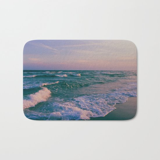 Sunset Crashing Waves Bath Mat