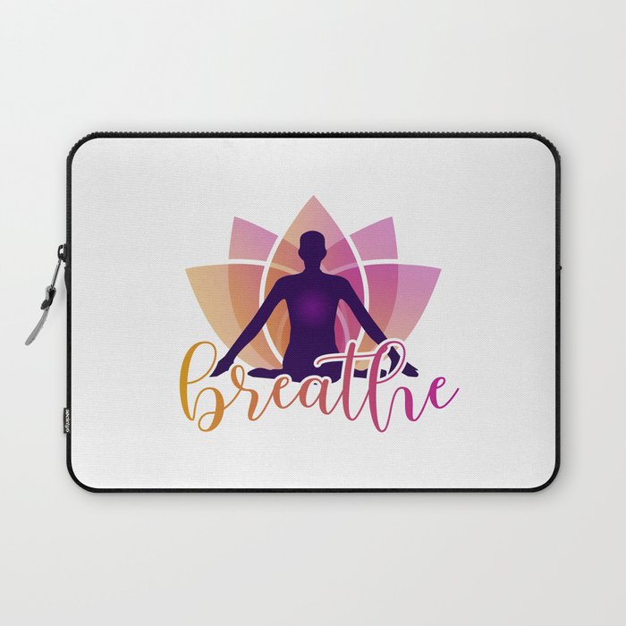 Meditation and breathing spiritual awakening silhouette  Laptop Sleeve