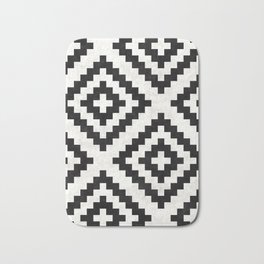Urban Tribal Pattern No.18 - Aztec - Black and White Concrete Bath Mat