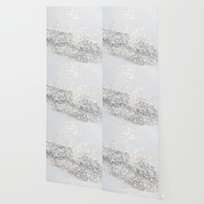 Silver Gray Glitter 3 Shiny Decor Art Society6 Wallpaper By