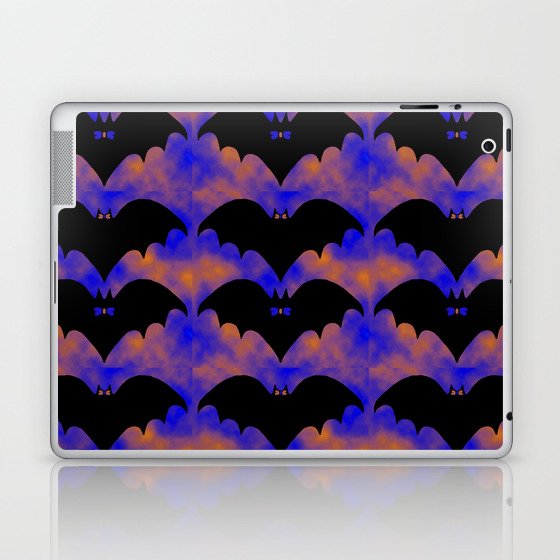 Bats And Bows Blue Orange Laptop & iPad Skin