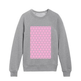 Honeycomb (White & Pink Pattern) Kids Crewneck