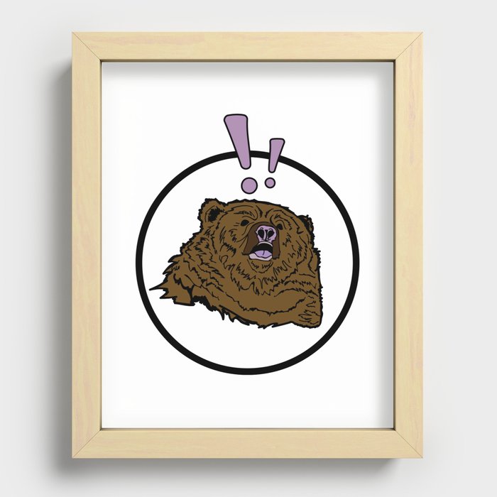 The Startled Bear (In Hoop) Recessed Framed Print