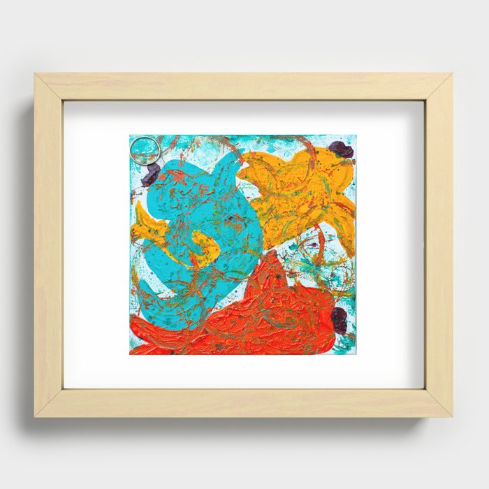 Three Fish (Rumi) Recessed Framed Print