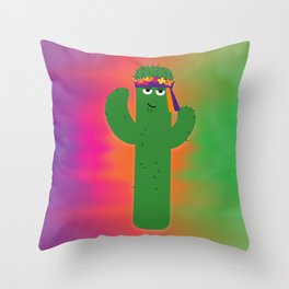 Mojave, one groovy cactus. Throw Pillow