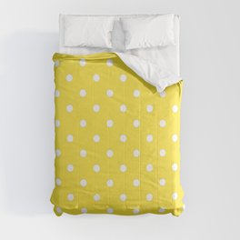 Lemon Yellow & White Polka Dots Comforter