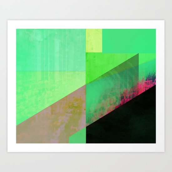 Green City Abstract Art Print