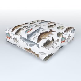 A Few Freshwater Fish Outdoor Floor Cushion