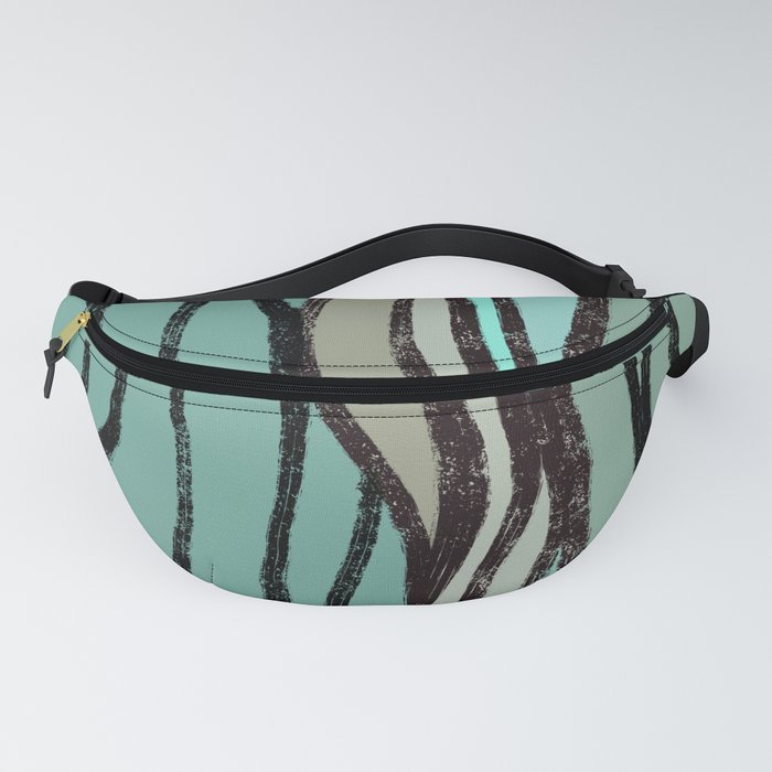 Inky Seagrass Abstract in Vintage Teal  Fanny Pack