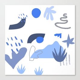 Blue Beach Vibes Matisse Inspired Canvas Print