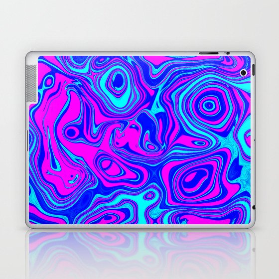 Liquid Color Pink and Blue Laptop & iPad Skin