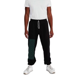Greek Key (Dark Green & Black Pattern) Sweatpants