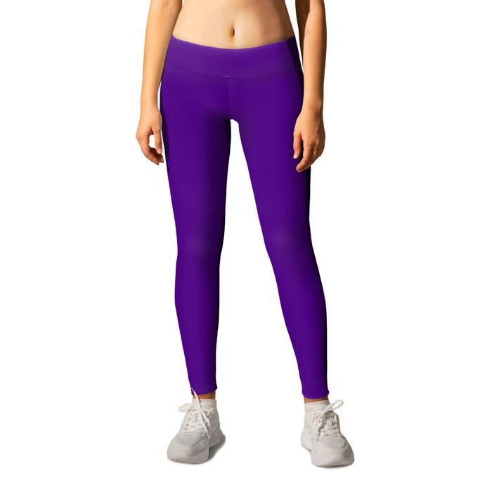 Solid Bright Purple Indigo Color Leggings