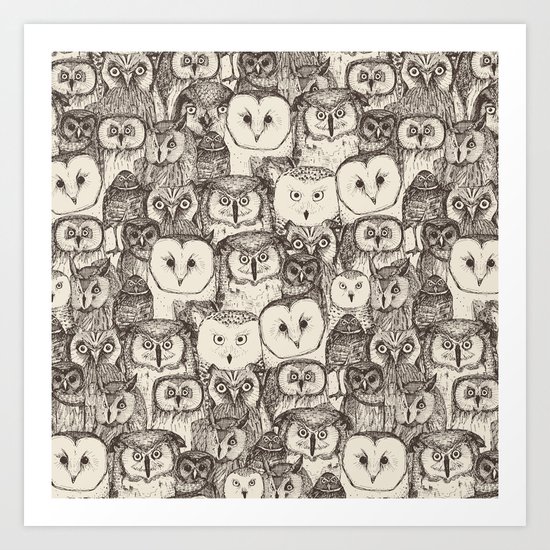 just owls natural Art Print