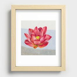 Blooming peach lotus 3 Recessed Framed Print