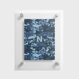 Personalized N Letter on Blue Military Camouflage Air Force Design, Veterans Day Gift / Valentine Gift / Military Anniversary Gift / Army Birthday Gift iPhone Case Floating Acrylic Print