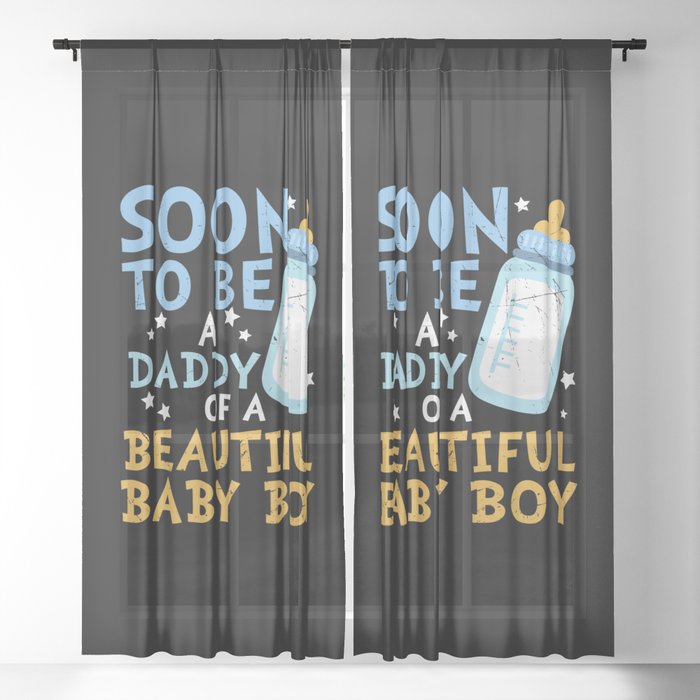 Soon To Be Daddy Of Baby Boy Sheer Curtain