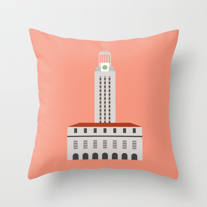 UT Clock Tower - Austin, Texas Throw Pillow