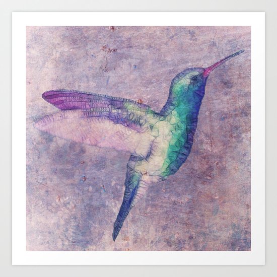 abstract hummingbird Art Print