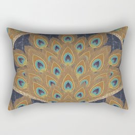 Peacock Art Deco Rectangular Pillow