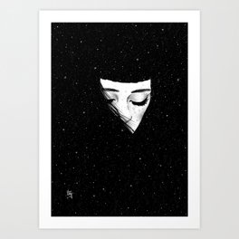 “ Enlace ” Art Print | Art, Drawing, Black And White, Pattern, Illustration, Girl, Cosmic, Loness, Enlace, Curated 