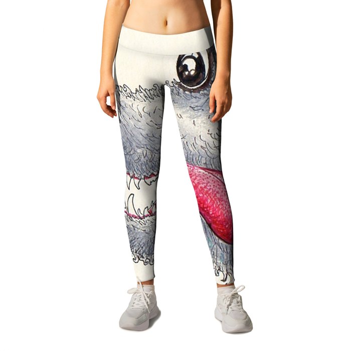 The wolf and the Little Red Riding Hood Leggings by Chloe Yzoard