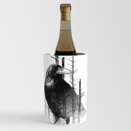 Common Raven Among The Trees Wine Chiller